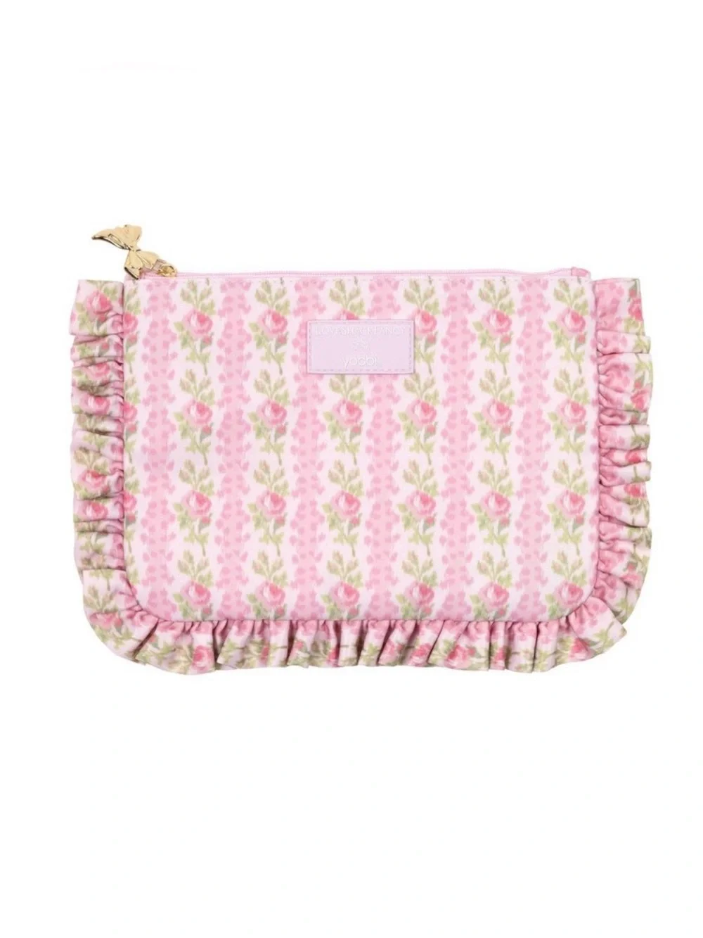 LoveShackFancy X Yoobi Blooming Heirloom Zip Pencil Case Strawberry Macaroon NWT